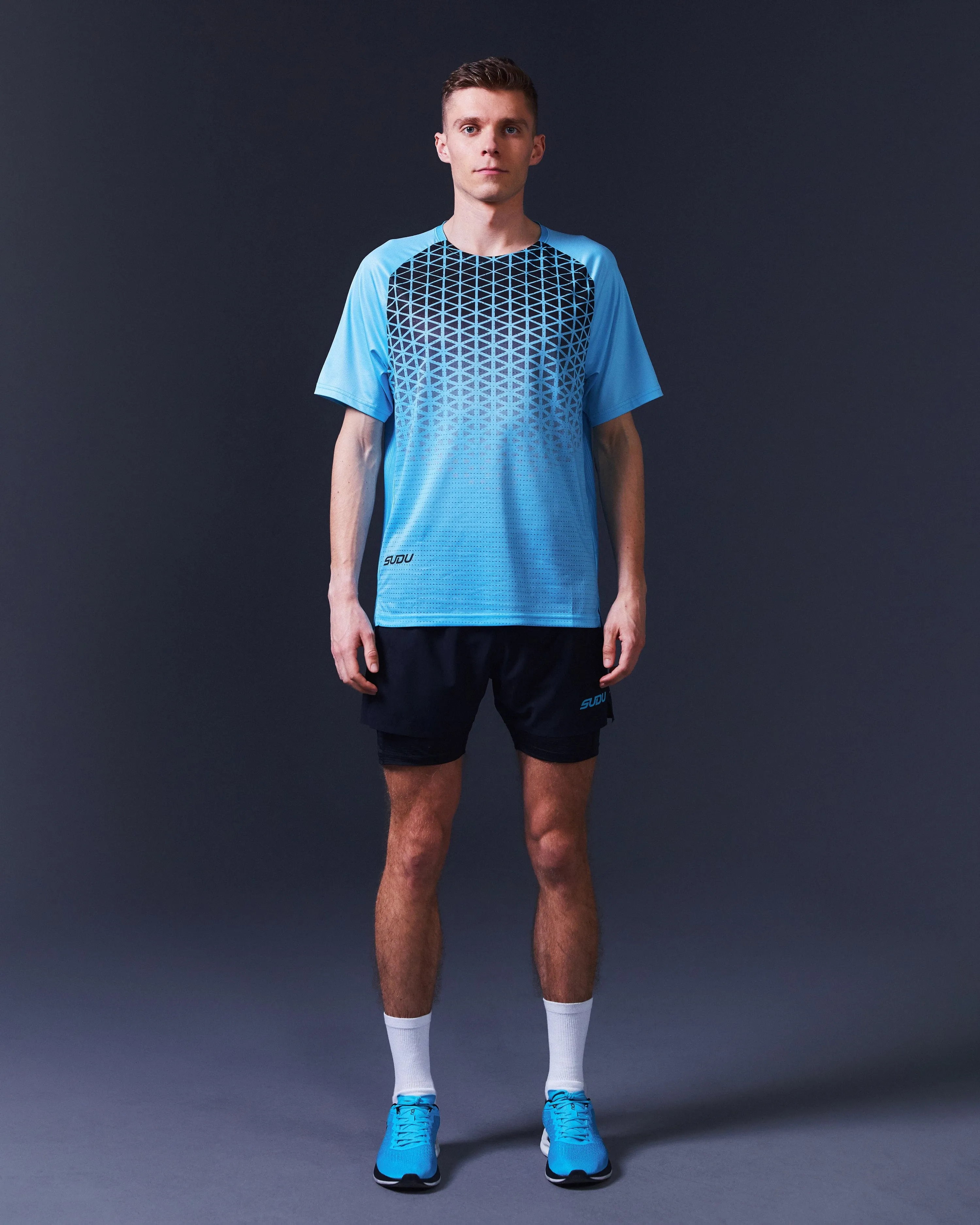 SRT SS 01 Run Short Sleeve T-Shirt - Light Blue/Black