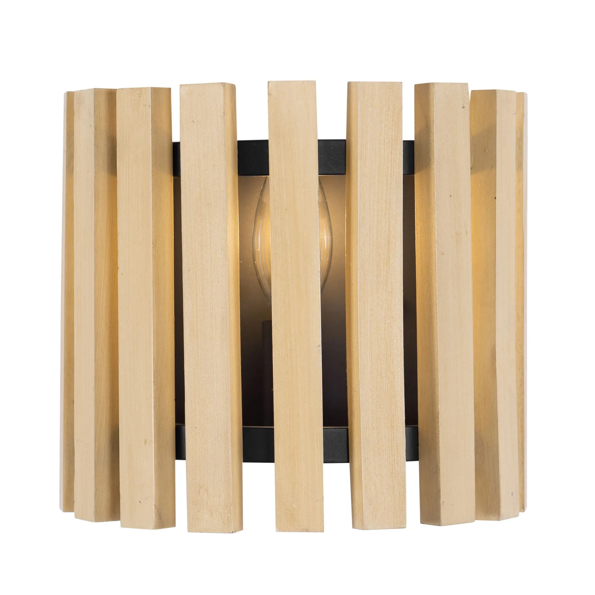 Suratto 387W01MBH 1-Light Wall Sconce - Matte Black/Honey Blonde