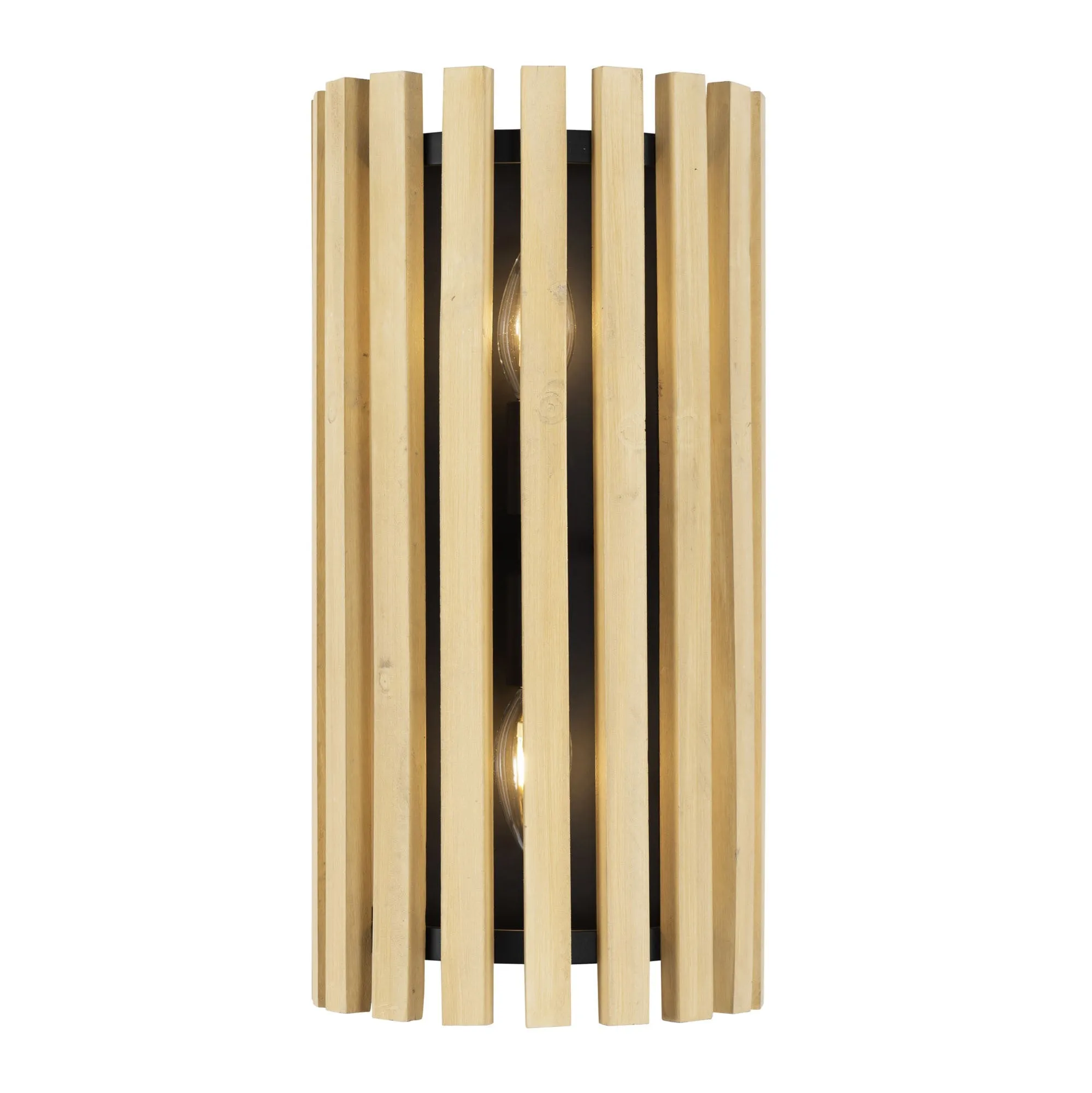 Suratto 387W02MBH 2-Light Wall Sconce - Matte Black/Honey Blonde