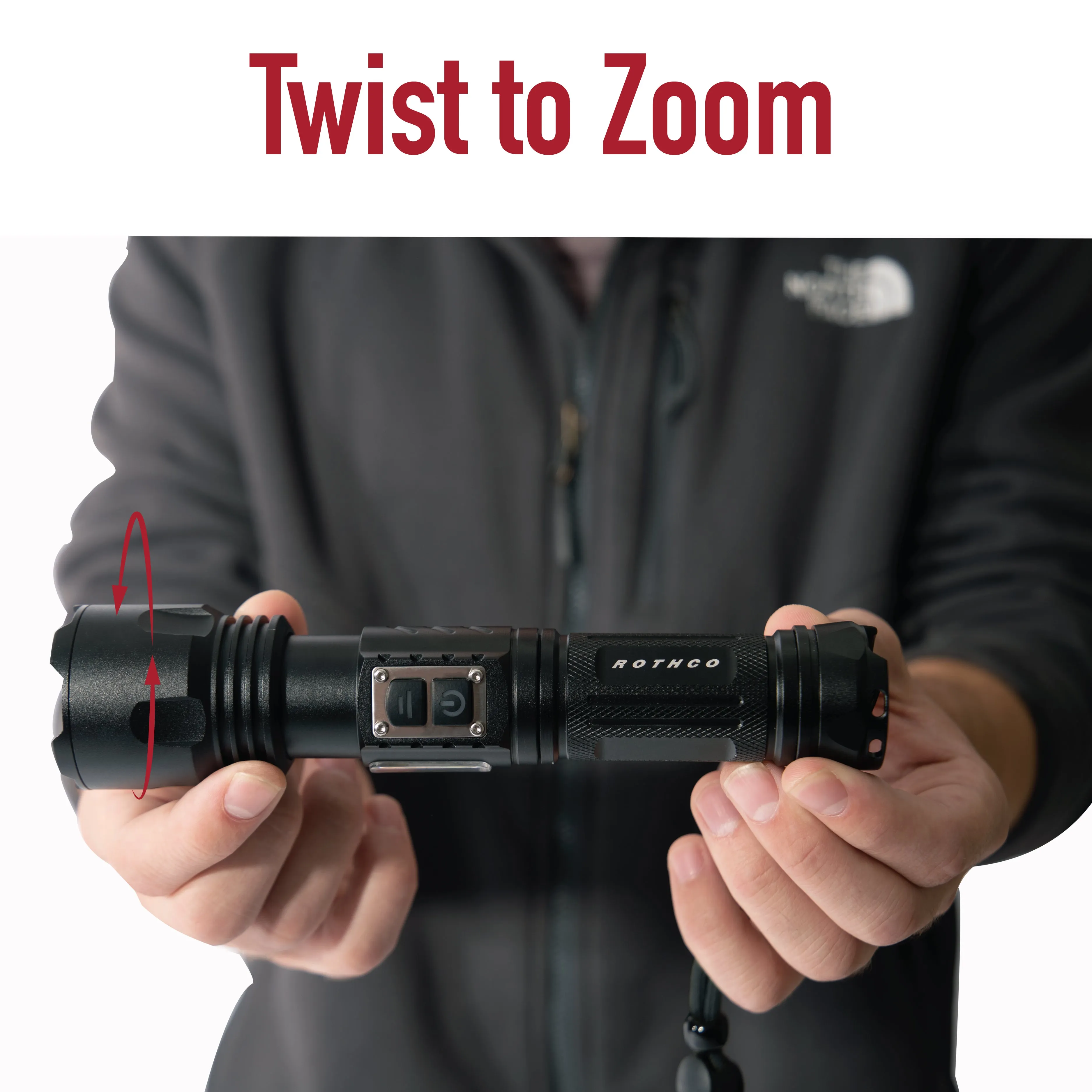 Tactical Task Light 2000 Lumens: Rechargeable LED Light with Zoom