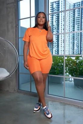 The “Basic Girl” Orange Short Set