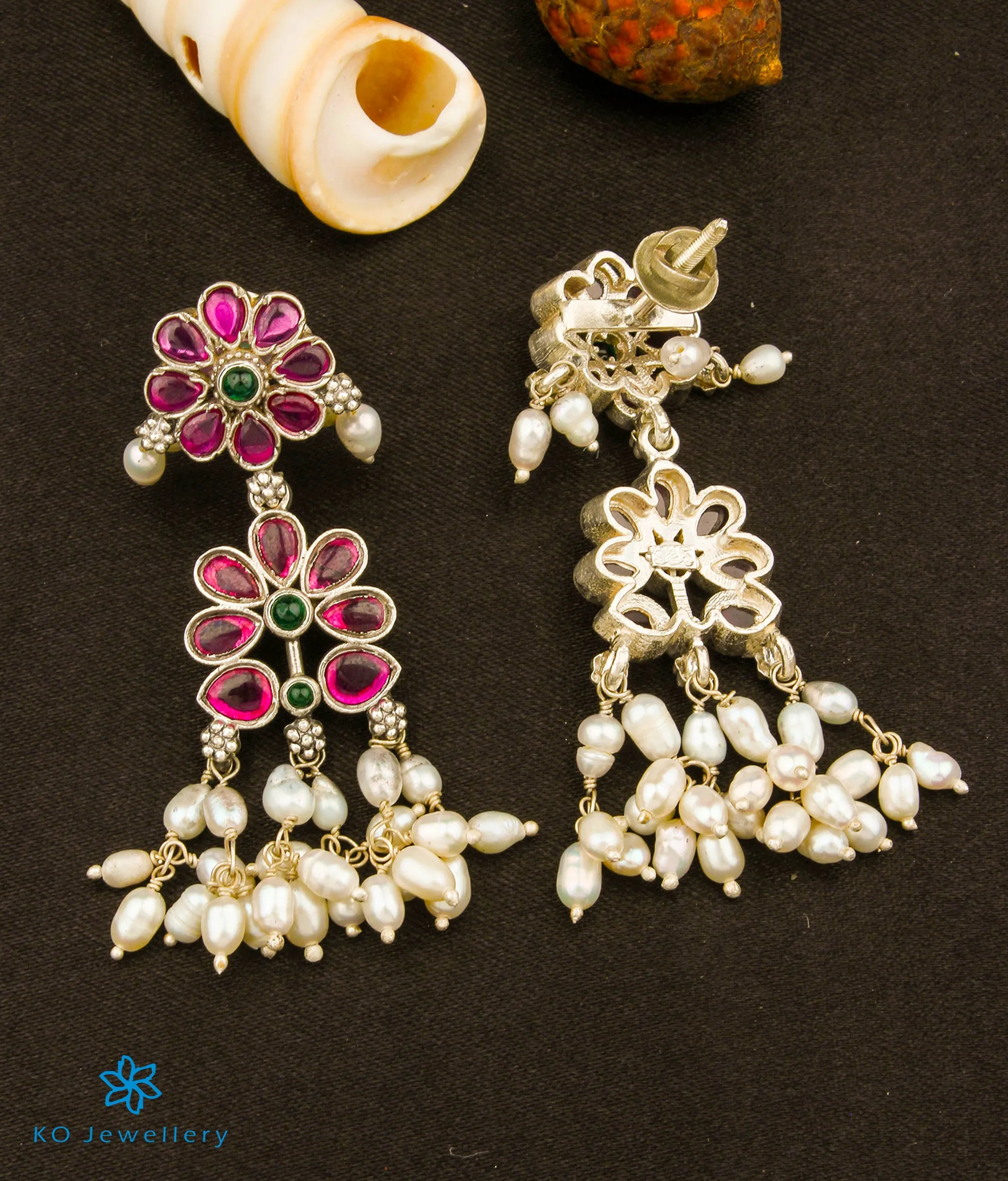 The Bhavika Silver Pearl Earrings