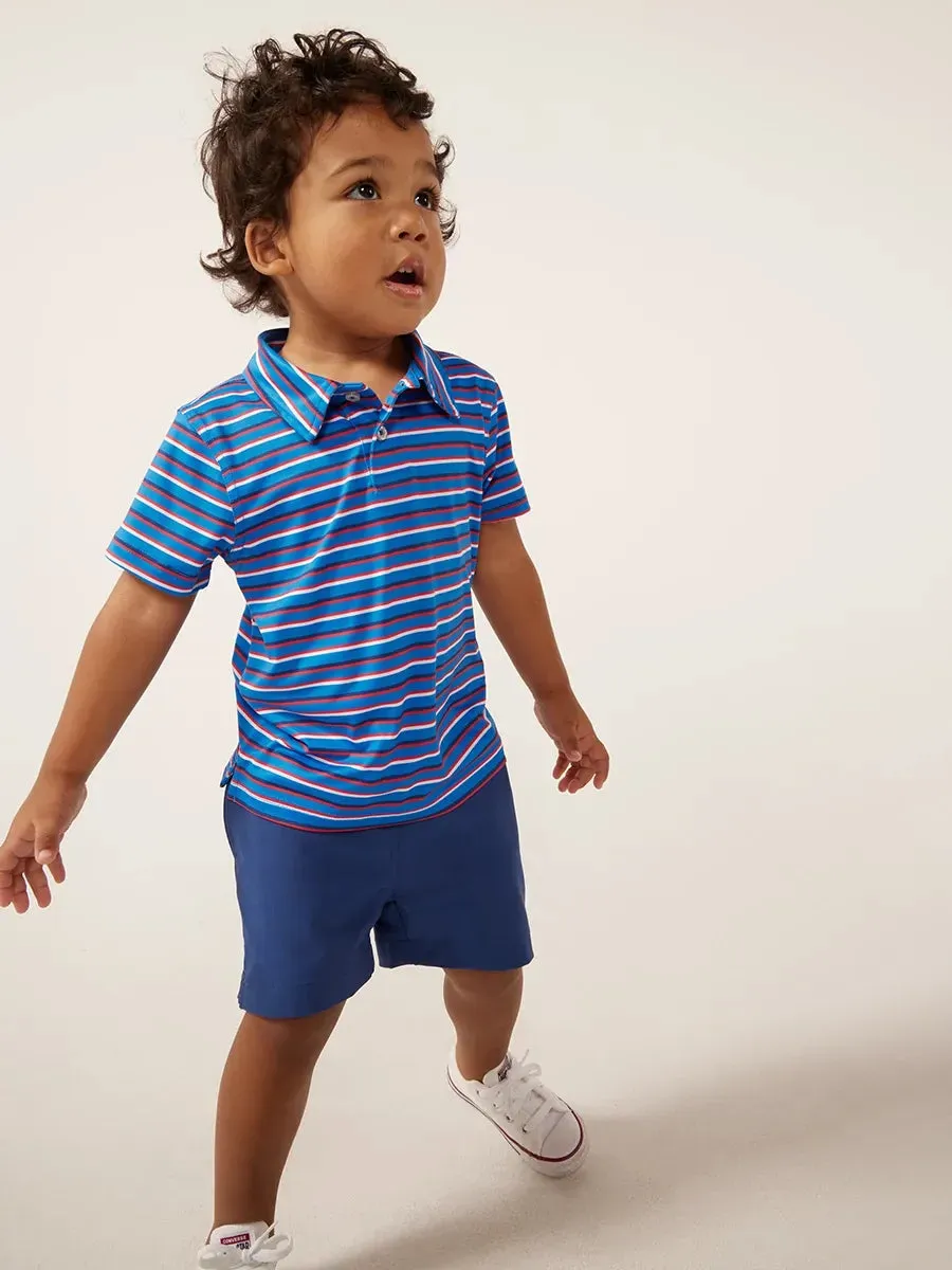 The Lil' Red, Stripe & Cool (Toddler Performance Polo)