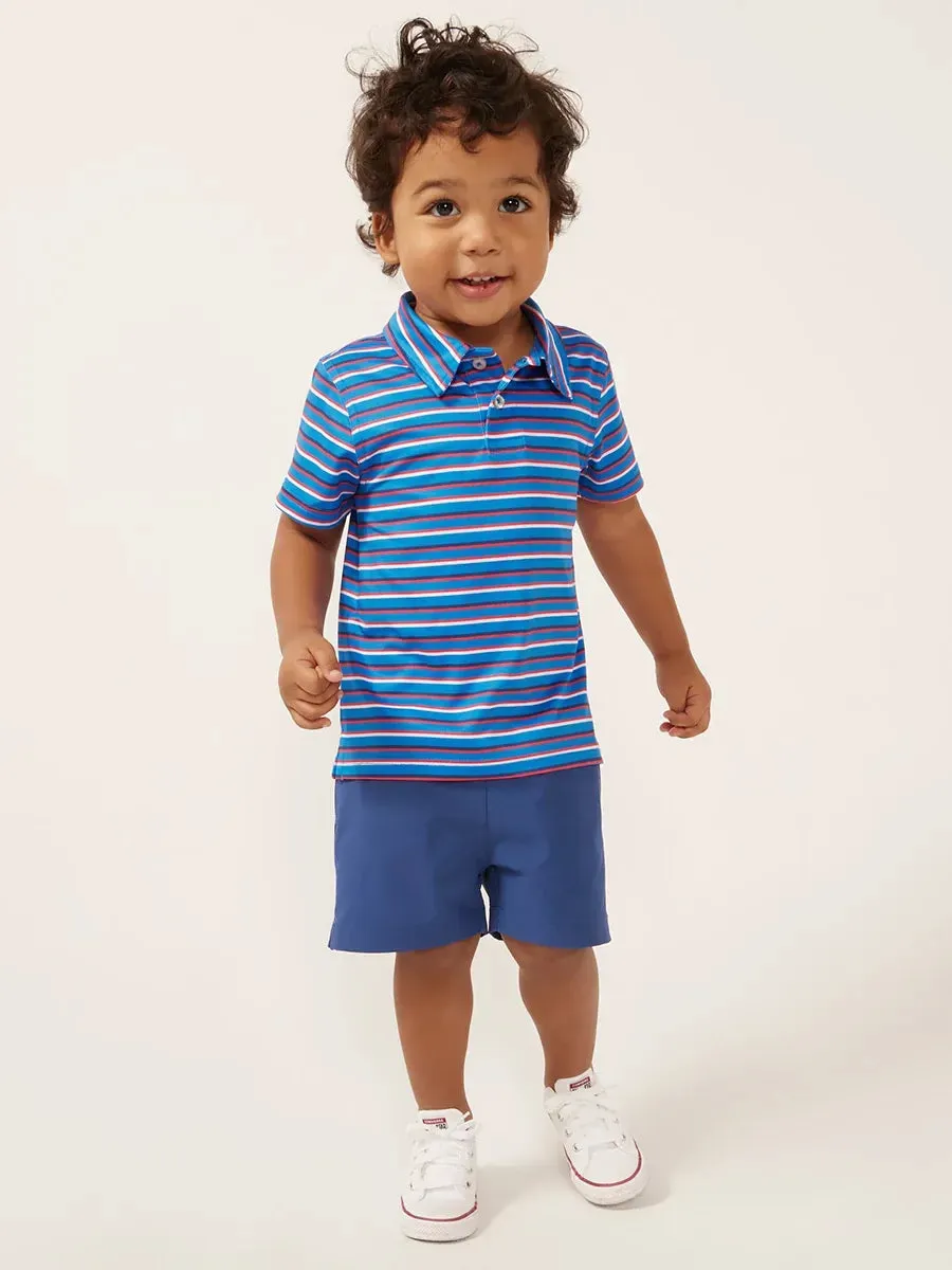 The Lil' Red, Stripe & Cool (Toddler Performance Polo)