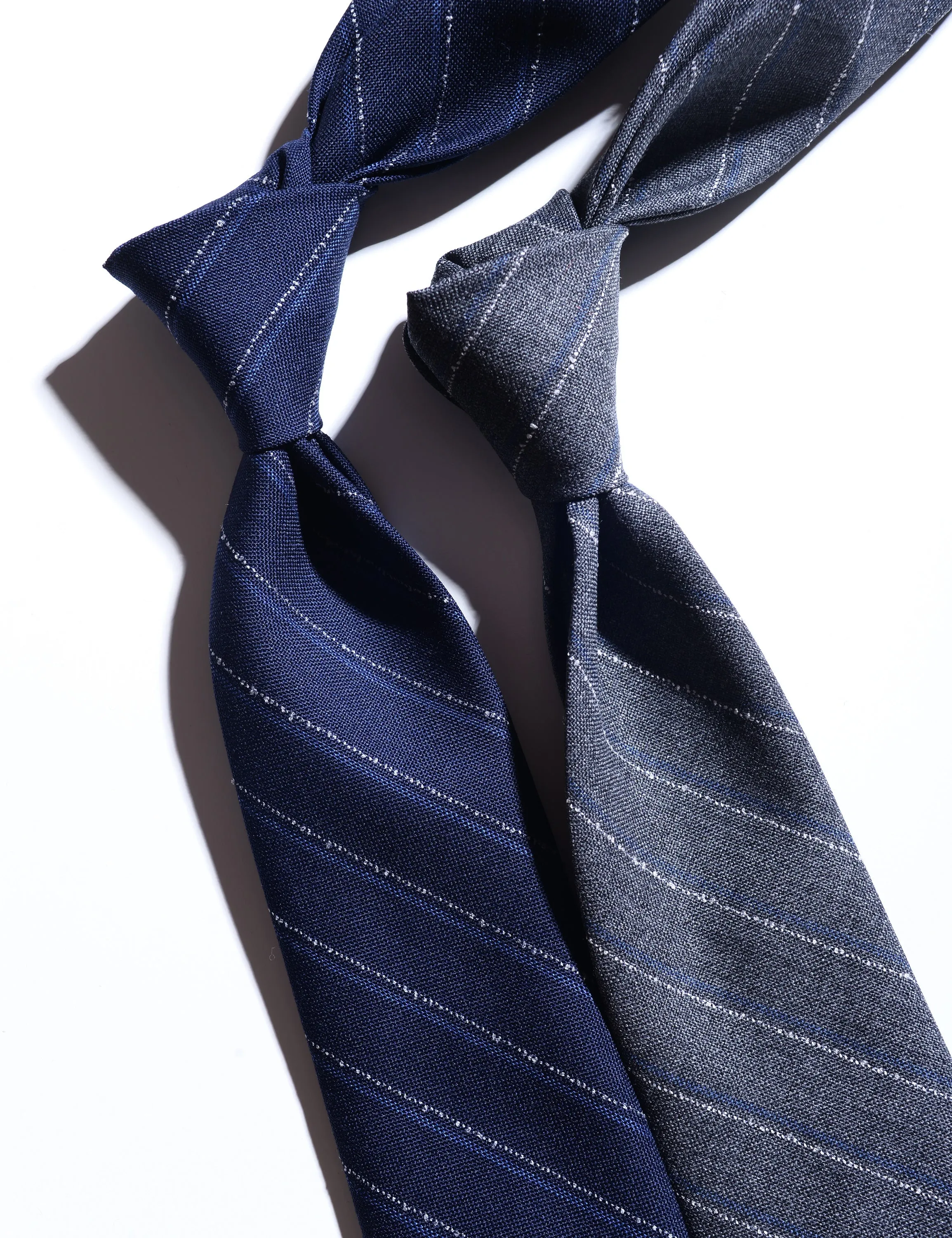 Untipped Mid-gray with Gray and White Chalkstripe Tie