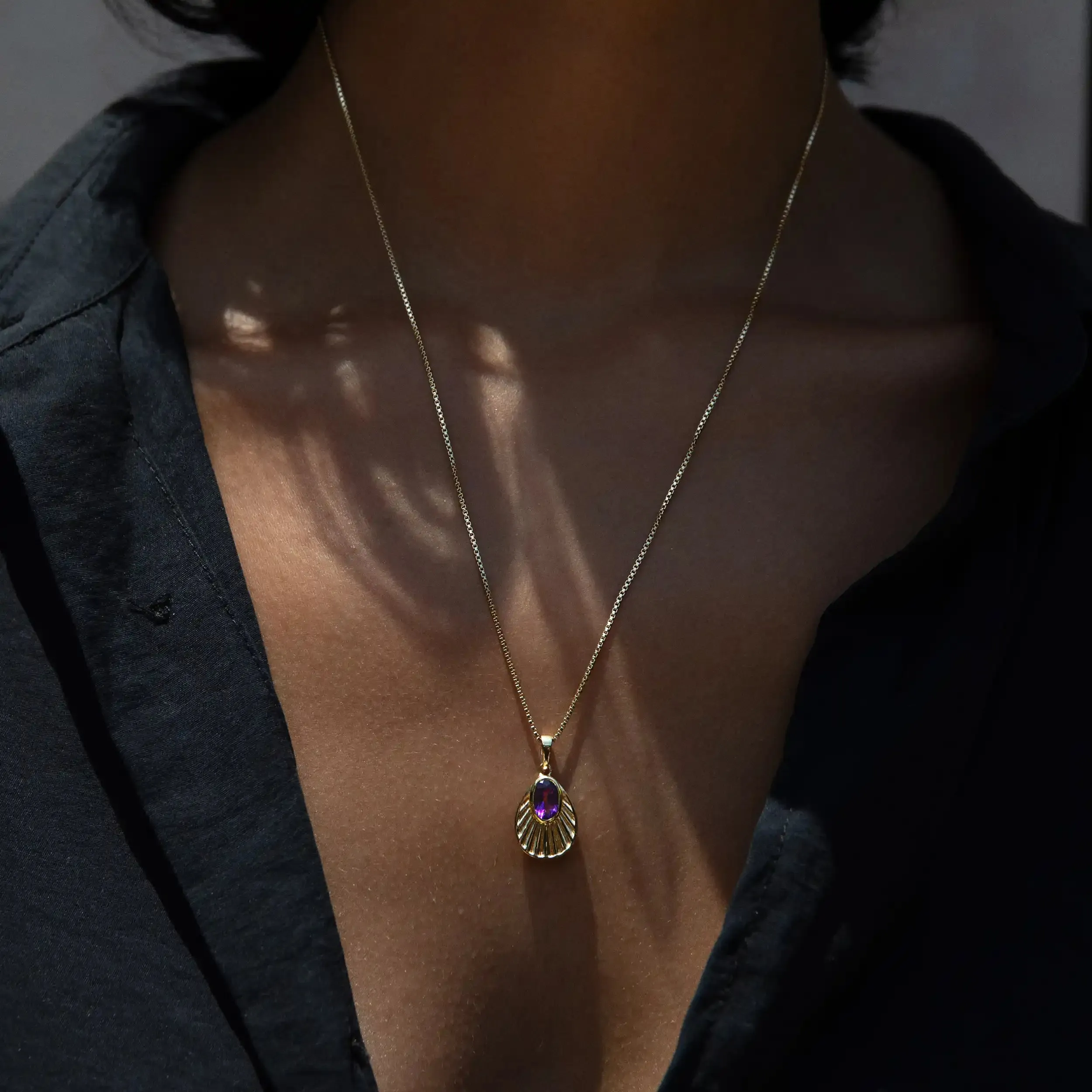 Violet Amethyst Aura Pendant