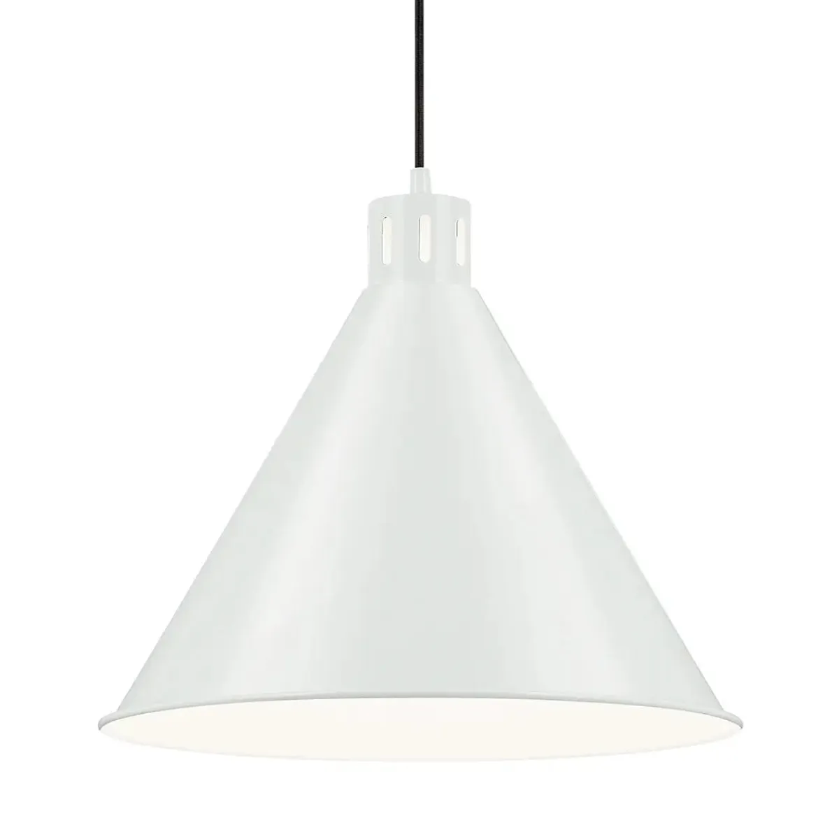 Zailey 16" 1-Light Pendant Light, White Finish