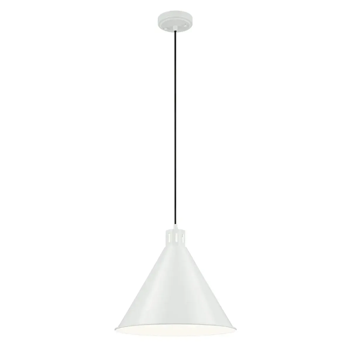 Zailey 16" 1-Light Pendant Light, White Finish