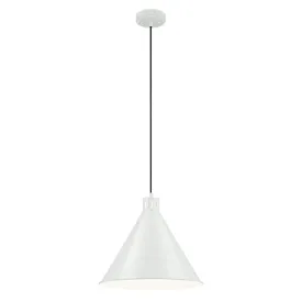 Zailey 16" 1-Light Pendant Light, White Finish