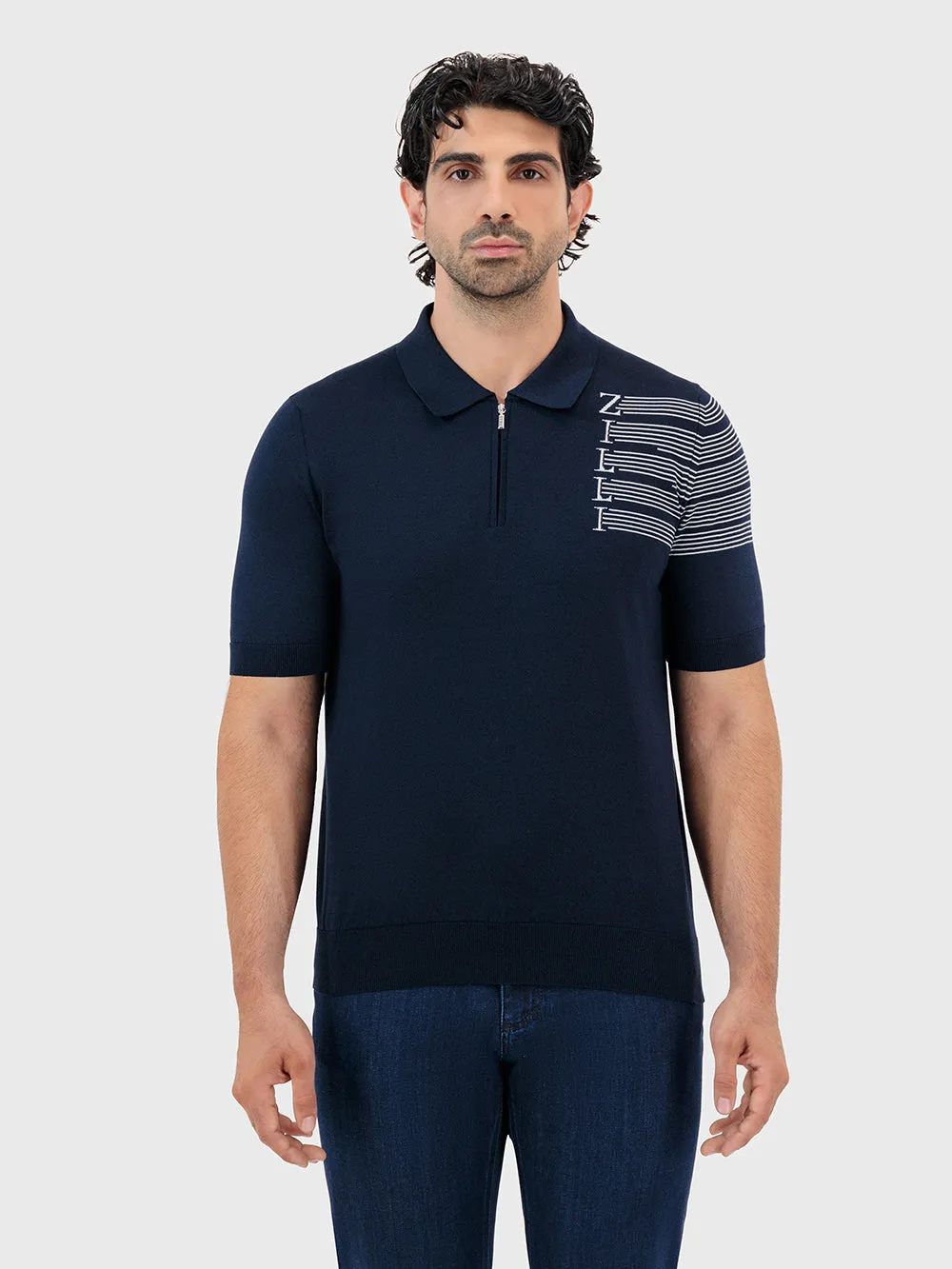 Zipped Polo with Zilli Lettering